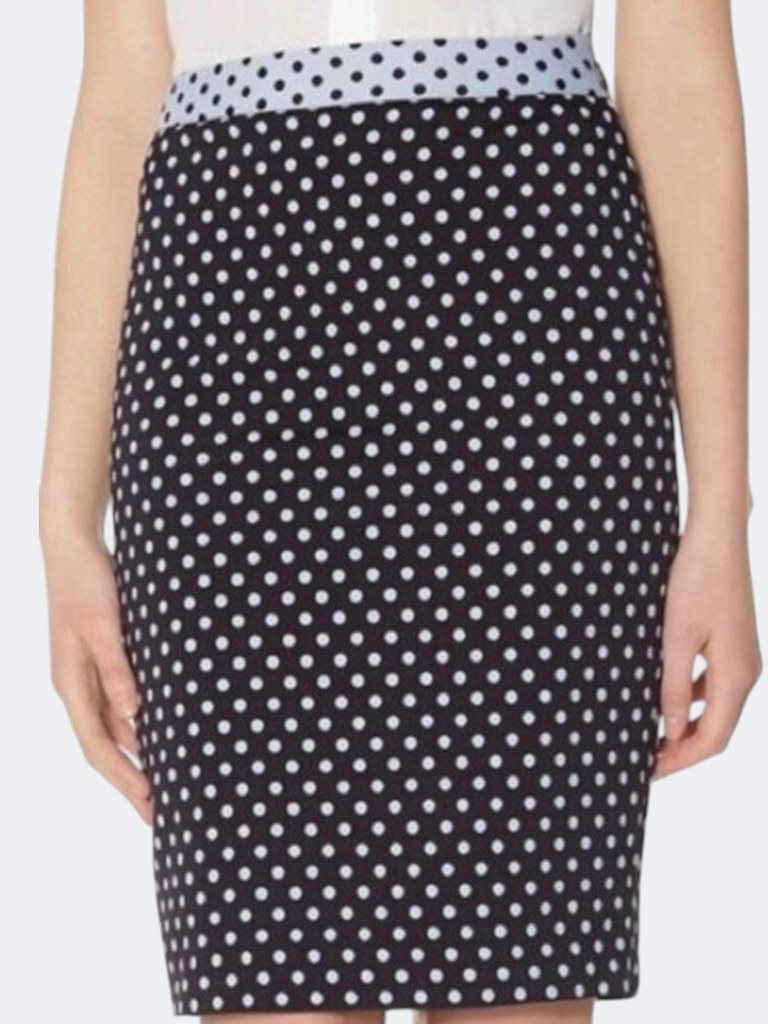 3/$25 The Limited Skirt Women 2 Navy Polka Dot Pencil High Waist Office Classic